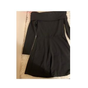Black mini off the shoulder dress